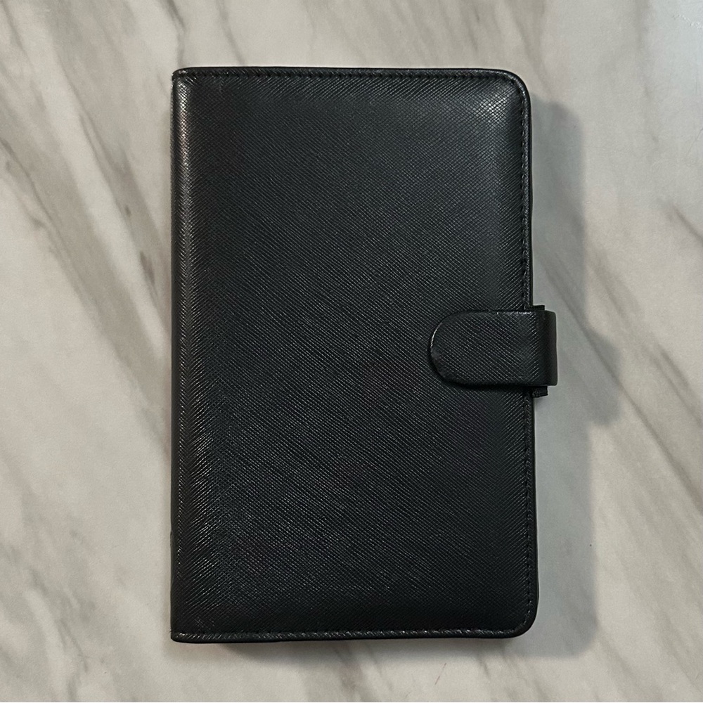 Black Filofax Saffiano Personal Ring Planner